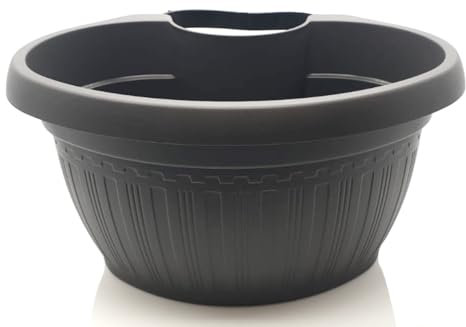 meindekoartikel Regenrinnentopf Blumentopf Pflanztopf aus Kunststoff/Pflanzgefäß für Rohre Pfosten L28 x B20 x H15 cm (Anthrazit)
