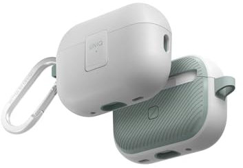 UNIQ Clyde Lock Hülle kompatibel mit Airpods Pro 2nd Gen (Dove White/Soft Mint)