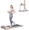 DeerRun Walking Pad Raceable,Laufband für Zuhause bis 136kg, Laufband Schreibtisch mit Pitpat App, Treadmill Leise 2,5PS mit Professionelle Trainingskurse & Multi-Runner-Rennen