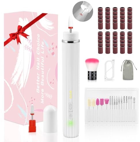 CIICII Fresa per Unghie, 20000RPM Fresa per Unghie Elettrico (Lima per Unghie Elettrica Senza Fili a 3 Velocità Ricaricabile) per Unghie Acriliche Gel, Manicure e Pedicure Elettrico