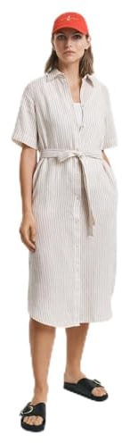 GANT Damen Reg Linen Striped Shirt Dress Kleid