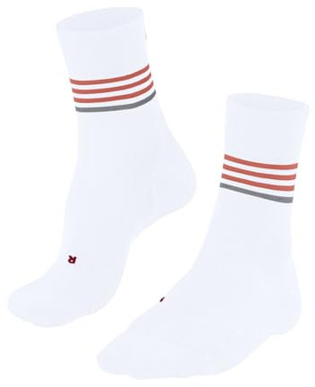 FALKE Women's RU4 Endurance W So Cotton Anti-Blister 1 Pair Running Socks, White 2004 Stripe, 7-8