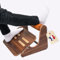 Mszerone® Repose-pieds en bois avec support cheville – Repose pied bureau ergonomique réglable à bascule – Confort naturel sans cuir – Améliore la posture et réduit la fatigue
