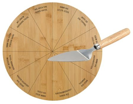 KESPER | Drehplatte inkl. Tortenheber, Material: Bambus, Edelstahl, Maße: 35 x 35 x 5,5 cm, Farbe: Braun, Silber | 58448