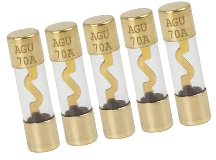 A ABSOPRO 5 Stücke 70A AGU Sicherungen Feinsicherung Glassicherung Glasrohrsicherung KFZ Sicherung Schnelle Glas Sicherung Kit Artikelaustausch