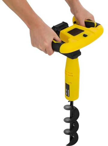 kangten Pfostenlochgräber, elektrische Grabungsmaschine, kabelloser Pfostenlochgräber Erdbohrer für Erdpfosten, Akku-Zaun-Pfostenbohrer für Gartenarbeit, elektrischer Erdbohrer für Pfosten