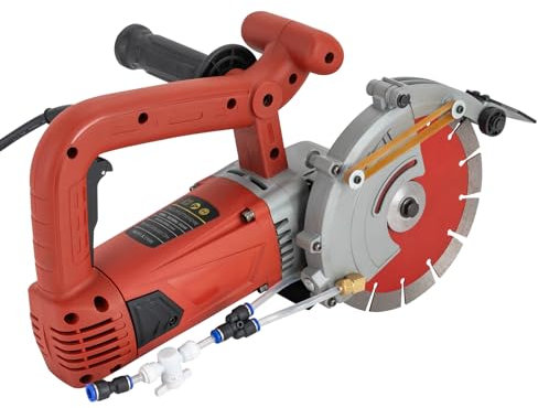 KiwiHood Scie à béton électrique - Machine à fendre - Coupe-béton - Avec moteur de 4800 W - Lame de scie diamant pressée à chaud - Design réglable et pompe à eau pour une coupe précise
