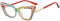 AOOLIA Katzenauge Lesebrille für Damen, Retro Diamond Crystal Brillenfassungen Brille für Damen, Blaulichtfilter Lesehilfe (Regenbogen, 2, x)