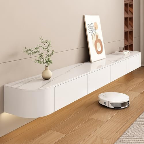 Moderner schwebender TV-Schrank mit Schubladen, Wandmontage, TV-Ständer für Wohnzimmer, Holz, Medien-Wandeinheit für Schlafzimmer, stilvolles TV-Konsolenregal