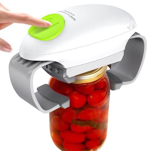 Automatic Jar Opener Suitable for The Elderly With Arthritis And People With Weak Hands, It Can Automatically Open Lids of Most Sizes With One Button, A Kitchen Gadget As A Gift