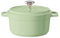 Emaille Aluguss Keramik Topf Backofengeeignet: Antihaftbe Pfanne Einfache Reinigung Brattopf Kitchen Schmortopf mit Deckel für Alle Herdarten (Grün, 4.75L)