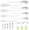 SJUNJIE 40 Stück Spirolino Forelle Set mit 4 Spirolino Sinkend 4 Sbirolino Schwimmend 5 Dreifachwirbel und 27 DREI Größen Schnurstopper Angeln Forellen Angeln Angelzubehör Set