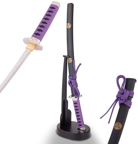 Brieföffner Schwert Mini Katana Schwert Scharf Echt 20 cm Hergestellt in Japan mit Ständer Brieföffner edel Japanische Clans (Tokugawa KT-22I)
