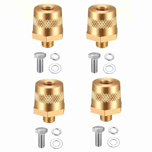 2 Paar M8 Batteriepoladapter, Auto Batterie Anschlussklemmen, Batterieklemmen, Batteriepol Auto Batterie Klemmensäule Positiv Negativ mit Außengewinde M8, mit Edelstahlschrauben