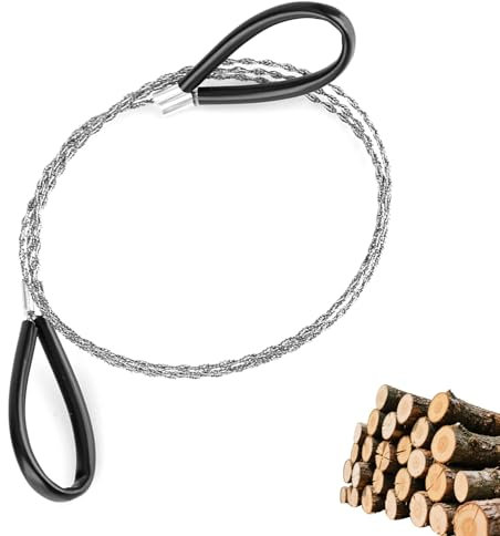 Stainless Steel Wire Saw – 29.5 Serrated Cutting Cable with Handles for PVC Pipe, Hose, Tubing, Wood, Plastic, Bone & Rubber – Heavy-Duty Cable Saw for DIY, Construction & Outdoor Use