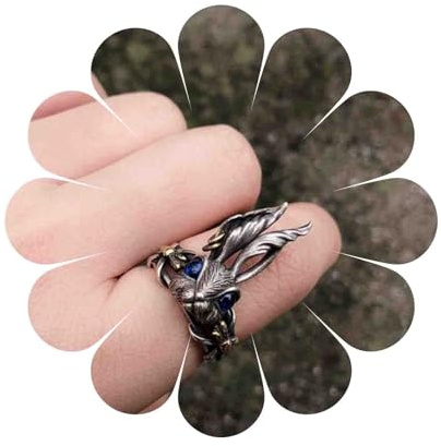 Enautoabs Vintage Silber Hase Ring Niedlichen Tier Kaninchen Offene Ringe Gothic Ostern Einstellbar Fingerring Schmuck Für Frauen
