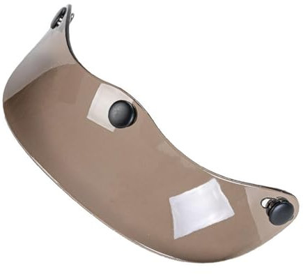 predolo Visiera parasole per, protezione a 3 bottoni automatici, facile da installare, ricambio universale per caschi a metà e a 3/4, Marrone Trasparente