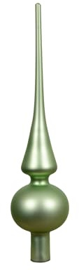 Kaemingk Christbaumspitze Glas 26cm hoch D=6cm Weihnachtsbaumspitze matt - Christbaumschmuck & Weihnachtsbaumschmuck - Matchagrün matt