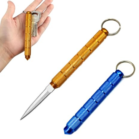 Ltvhuok 2 Pcs Tea Knife Multifunctional 2 In 1 Stainless Steel Ice Breaker & Tea Knife Tool with Alloy Handle for Office, Home Kitchen, Outdoor Picnics(Blue, Gold)