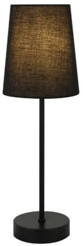 Home Deluxe Tischlampe VANA - Schwarz | Klassische Tischlampe für Lesen am Nachttisch