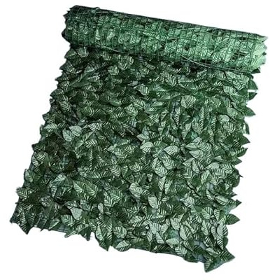 ITTRUH Efeu-Spalier, Künstlicher Efeu-Blatt-Heckenzaun, Außen- und Innenbereich, Landschaftsbau, Gartenzaun, Balkon-Sichtschutz, Gefälschter Blätter-Sichtschutz, Hausgarten-Wand, 1 x 5 m, Grün