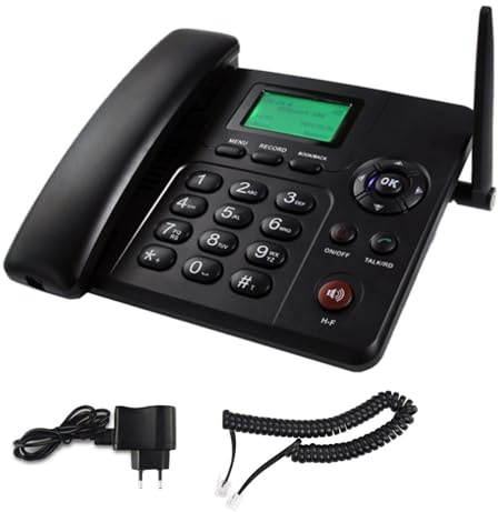 Wireless Band GSM Desk Phone, Desktop Style Telephone for Home Use, with SIM Card Slot, Hands-free, SMS, Radio Functions, Supports Multiple Languages, for Home and Office Use