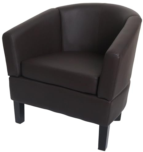 Mendler Lounge-Sessel HWC-O17AM FSC®-Zertifiziert Kunstleder - braun | Sessel, Clubsessel, Cocktailsessel