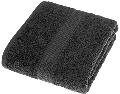 Homescapes Flauschiges Premium Frottee Duschtuch ca. 70 x 130 cm aus 100% Reiner Baumwolle, schwarz