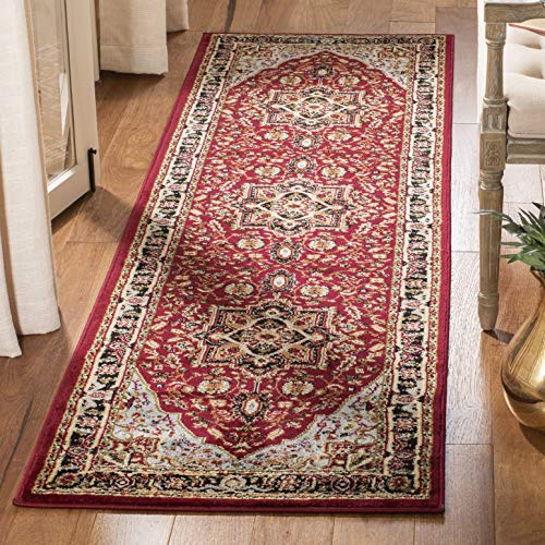 SAFAVIEH Lyndhurst Collection Runner Rug - 2'3 x 8', Red & Black, Traditional Oriental Design, Non-Shedding & Easy Care, Ideal for High Traffic Areas in Living Room, Bedroom (LNH330B)