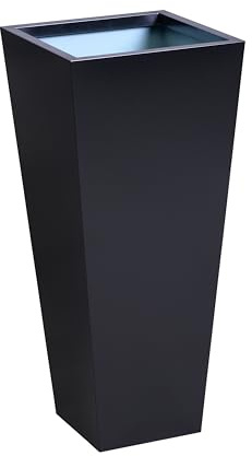 Primrose Black Flared Tapered Outdoor Planter Zinc Galvanised Pot 70cm x 34cm (27.5in x 13.3in)