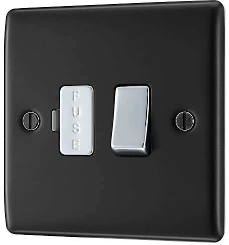 BG Electrical Fused Light Switch, Matt Black