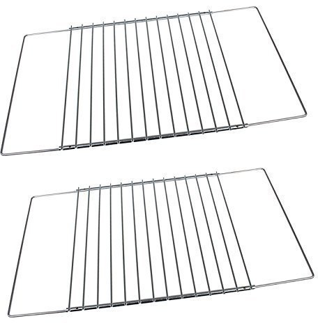 First4Spares 2 Pack of Adjustable Width Stainless Steel Oven Shelves for Smeg Cookers