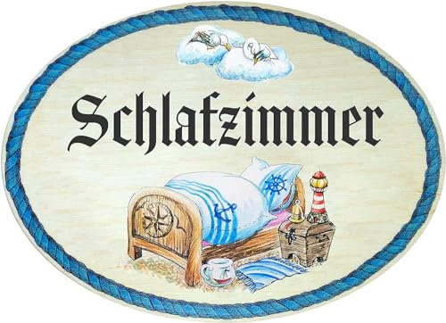 Kaltner Präsente Idea de regalo – Placa decorativa de madera para puerta, diseño antiguo, artículo decorativo para dormitorio (18 x 13 cm)