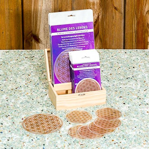 Untersetzer Lebensblume gold Ø 95 mm im 6-er Set Blume des Lebens