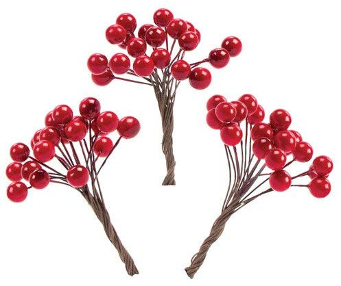 Baker Ross AV894 Künstliche rote Beeren, kreative Weihnachtskunst und Bastelbedarf für Kinder- Projekte und Dekoration, 100 Stück, Sortiert