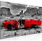 Runa Art Wandbild XXL Auto Grand Canyon Wohnzimmer 200 x 80 cm Grau Rot 5 Teilig - Made in Germany - 602255a