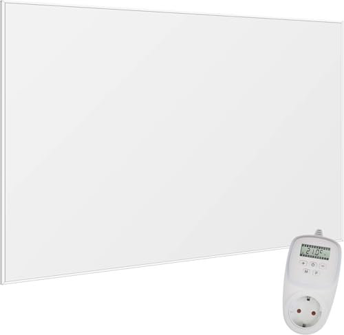 VIESTA® Infrarot Wandheizung mit Thermostat [INKL. TH12 THERMOSTAT] – Infrarotheizung Wandmontage Heizkörper – Carbon Crystal Infrarotheizung – Paneel Badezimmer geeignet – (Modell F1200-1200W)