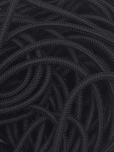 5m Gummikordel am Stück, Gummiband, 22 Farben (Schwarz)