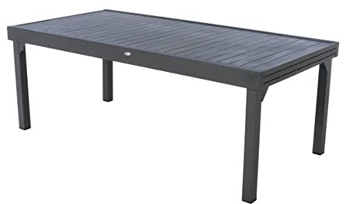 Hespéride - Ausziehbarer Gartentisch Piazza in Graphitgrau - 12 Plätze - Graphit