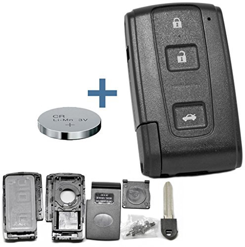 Auto Schlüssel Smartkey Funk Fernbedienung Sender Gehäuse + Notschlüssel Rohling TOY43 + CR2032 Batterie für Toyota