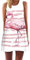 Ocean Plus Femme Multicolore Paréo Trapèze sans Manche Robe de Plage Haut Décontracté Flamant Loisir Feuilles Mini Robe (M (EU 36-38), Rayures Rose Flamant Rose)