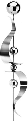 Kobolo Gartenstecker Blumenstecker Dekostecker Twin - Edelstahl - Silber - 120 cm