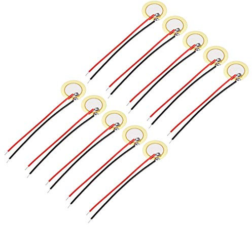 sourcing map 10 STK. Piezoscheiben Akustisch Tonabnehmer Wandler Mikrofon Elemente CBG Gitarre 15mm