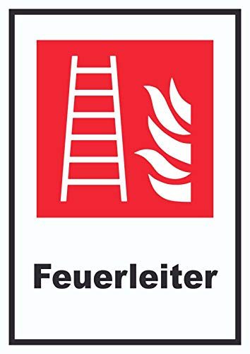 HB-Druck Feuerleiter Schild A6 Rückseite selbstklebend