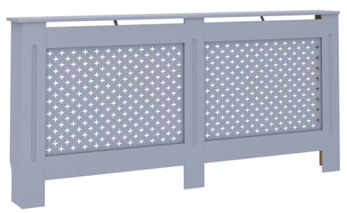 vidaXL Radiator Cover- Anthracite, 172x19x81 cm, MDF Material, Modern Slatted Design, Easy Assembly, Durable and Stylish Furniture Accessory