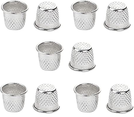 Fingerhut, 10 Stück Nähnadelschilder Metall Fingerhut für Heimwerker, Bastelarbeiten, Silber