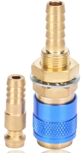 Agatige Quick Fitting Hose Connector,Water Cooled Gas Adapter,Quick Connector Fitting 8mm Welding Torch Connector Quick Connect Fitting for MIG TIG Welder Torch(Blue)