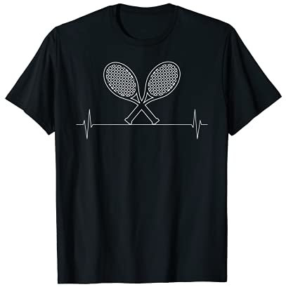 Tennisschläger Vintage-Herzschlag T-Shirt