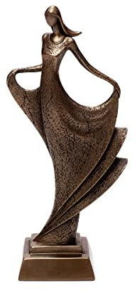 Brillibrum Design Skulptur Tänzerin Frauen Dekofigur Tänzerin Figur Bronze Kunstharz Statue Frau Deko Braut (Ohne Gravur)