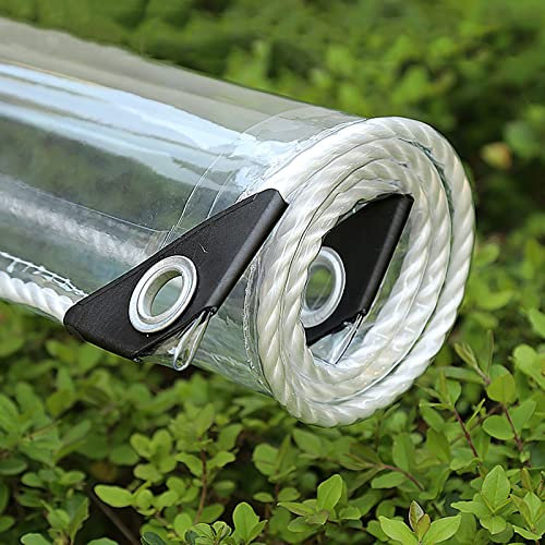 WXZX wasserdichte Abdeckplane Transparent,PVC Transparenten Plane Transparent Mit ÖSen,0.35mm Kunststoffplane Für Terrasse, Pavillon, Terrassen, Windschutz, AußEnbereich (Size : 3x4m)